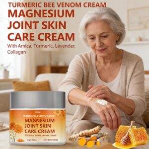 50g Arnica Oil Turmeric Magnesium Bee Venom Joint Skin Care Massage Cream, Collagen, Lavender, Deeply Moisturize FIRM LIFT Smooth. Care for Joint skin, Muscle Skin, and Body, Neck, Arms, Leg, hand. Easily Absorbed, Gentle Texture, For All Skin Types.