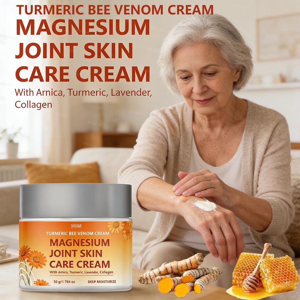 50g Arnica Oil Turmeric Magnesium Bee Venom Joint Skin Care Massage Cream, Collagen, Lavender, Deeply Moisturize FIRM LIFT Smooth. Care for Joint skin, Muscle Skin, and Body, Neck, Arms, Leg, hand. Easily Absorbed, Gentle Texture, For All Skin Types.