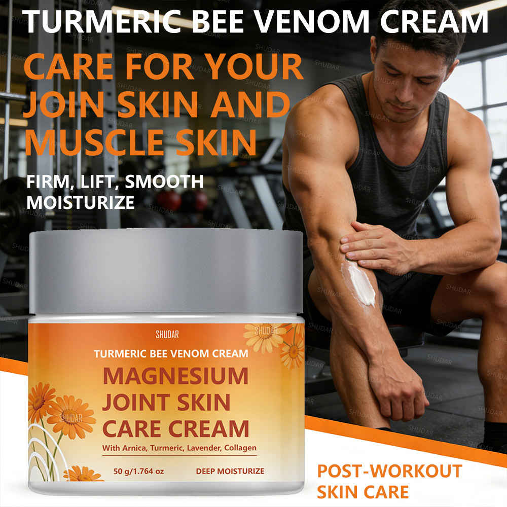 50g Arnica Oil Turmeric Magnesium Bee Venom Joint Skin Care Massage Cream, Collagen, Lavender, Deeply Moisturize FIRM LIFT Smooth. Care for Joint skin, Muscle Skin, and Body, Neck, Arms, Leg, hand. Easily Absorbed, Gentle Texture, For All Skin Types. - Image 3