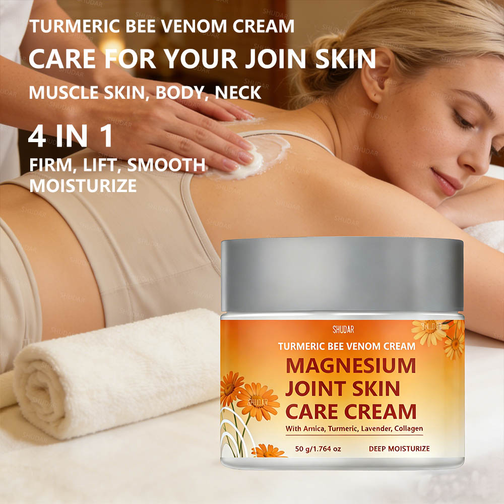 50g Arnica Oil Turmeric Magnesium Bee Venom Joint Skin Care Massage Cream, Collagen, Lavender, Deeply Moisturize FIRM LIFT Smooth. Care for Joint skin, Muscle Skin, and Body, Neck, Arms, Leg, hand. Easily Absorbed, Gentle Texture, For All Skin Types. - Image 4