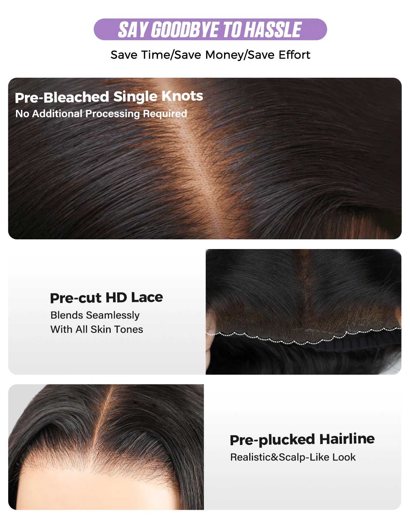 7x5 Lusheng M-Cap Wear Go Wig Straight 7x5 Pre-Bleached Upgraded Tiny Knots Pre-Plucked HD Lace Glueless wig Beginner Friendly - Image 5