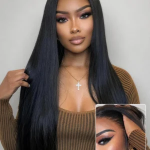 7x5 Lusheng Pre-cut Wear Go Wig Yaki Straight 7x5 Pre-Bleached Upgraded Tiny Knots Pre-Plucked HD Lace Glueless wig Beginner Friendly